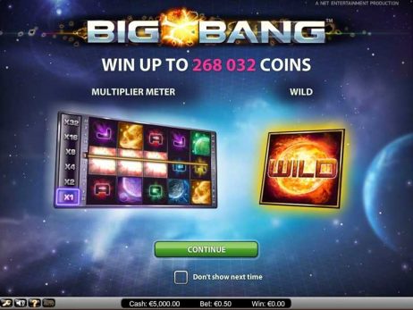 Big Bang Slot Homepage