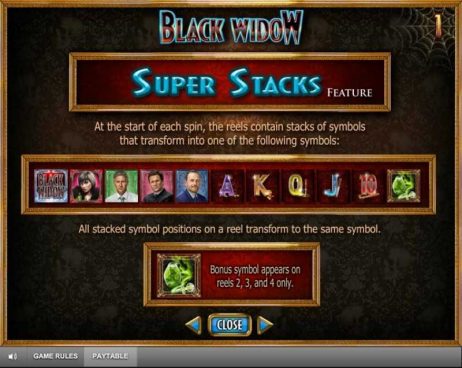 Black Widow Slot Features