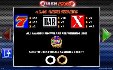 Cash Stax Slot Payouts