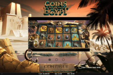 Coins of Egypt Slot Homepage