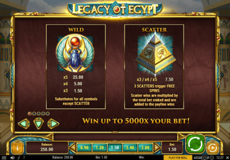 Legacy of Egypt Slot Wild Symbols