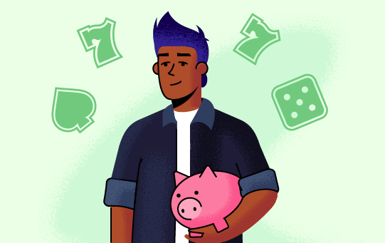 A man with a piggy bank