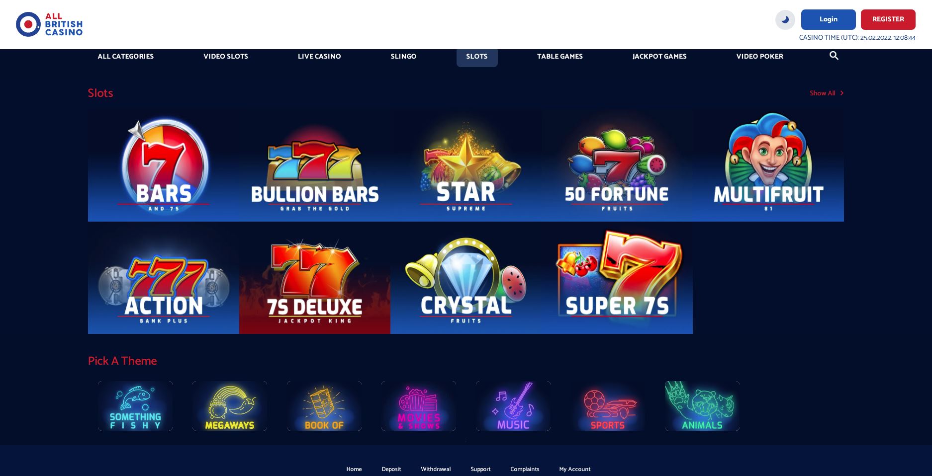 All British Casino slots library