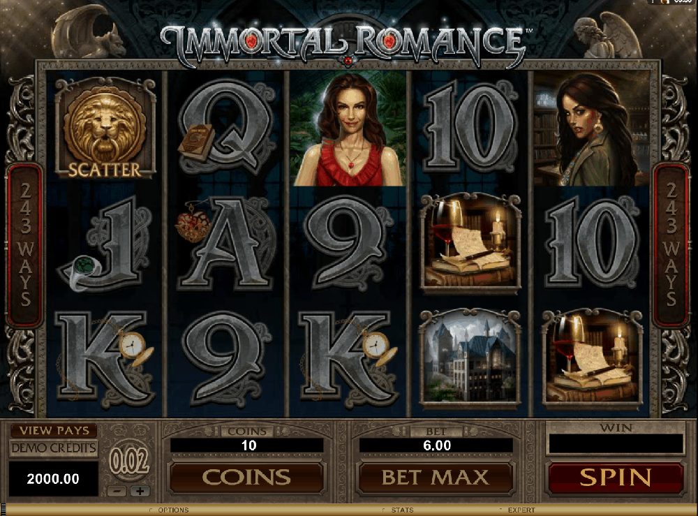 Immortal Romance slot gameplay