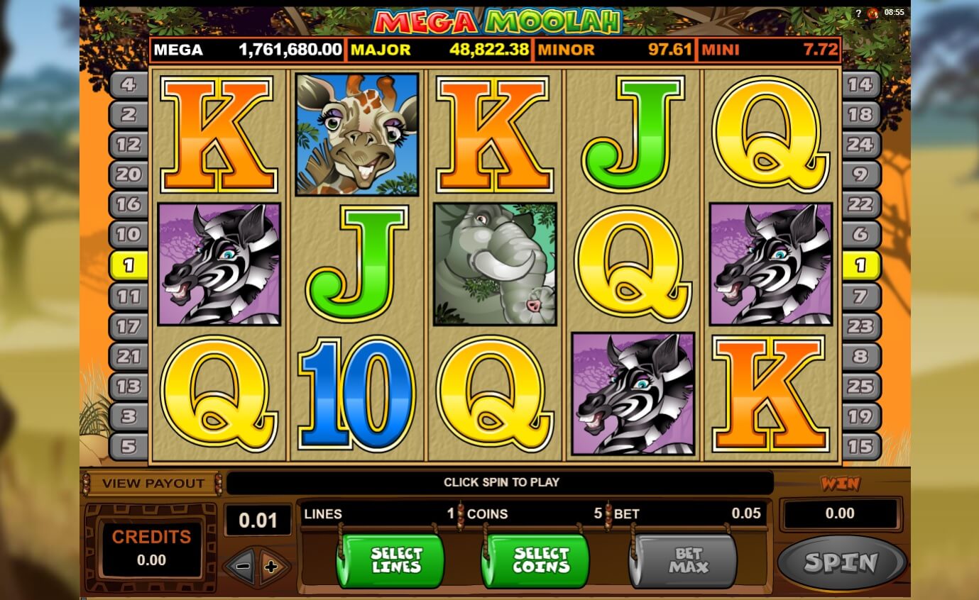 Mega Moolah slot gameplay