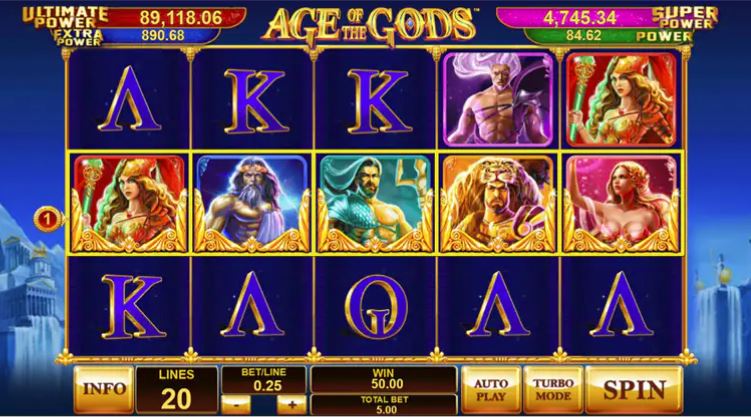 Age of the Gods slot gameplay