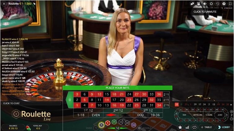 Evolution Live Roulette gameplay