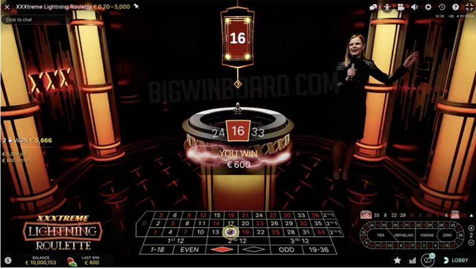XXXtreme Lightning Roulette Live Game