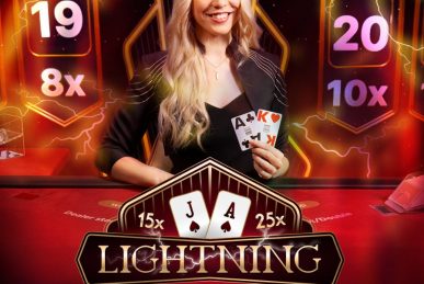 A professional dealer in Lightning Blackjack Live