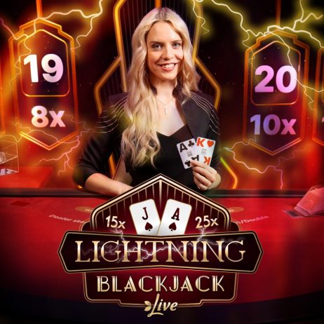 A professional dealer in Lightning Blackjack Live