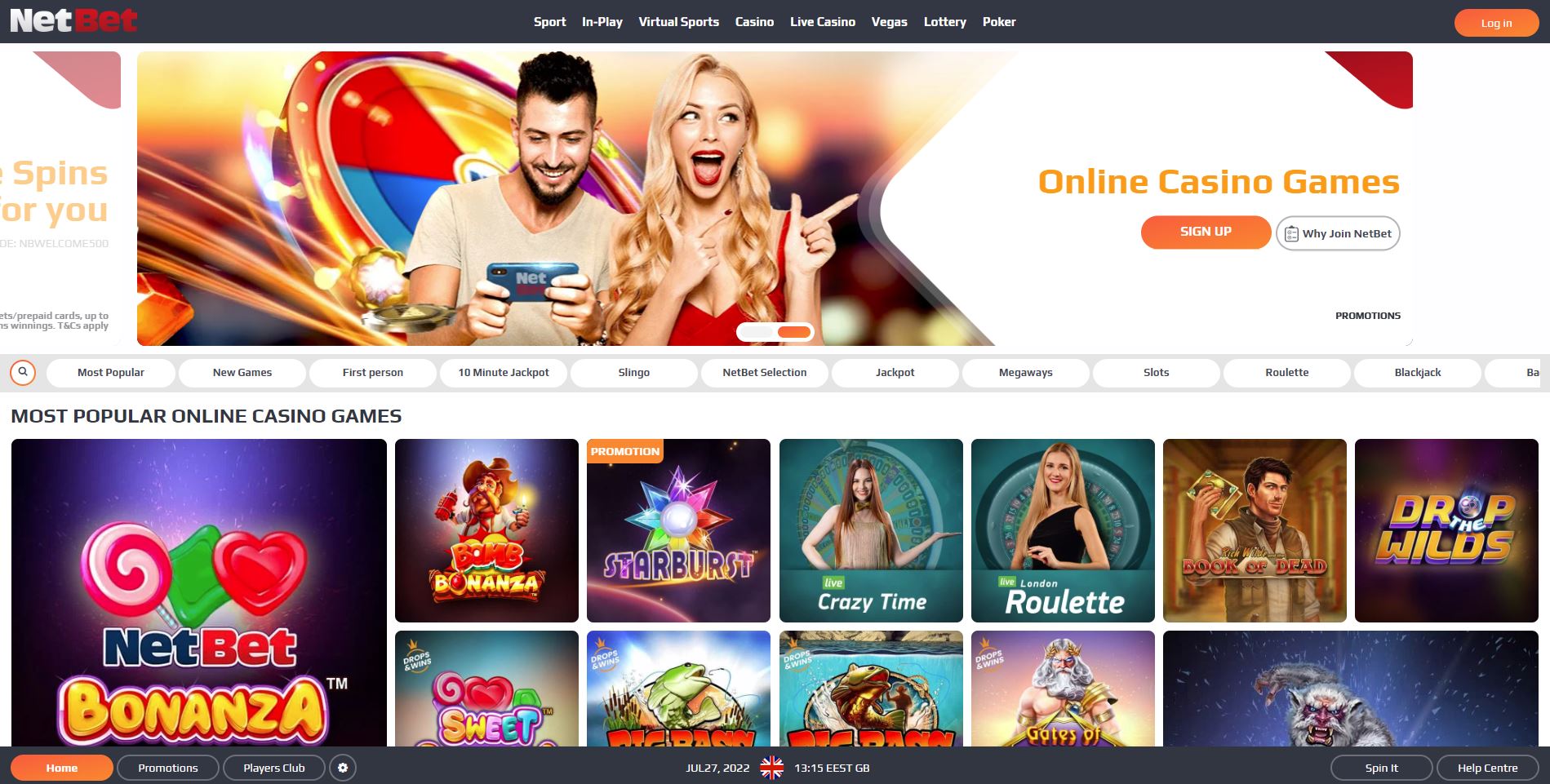 NetBet Casino Landing Page