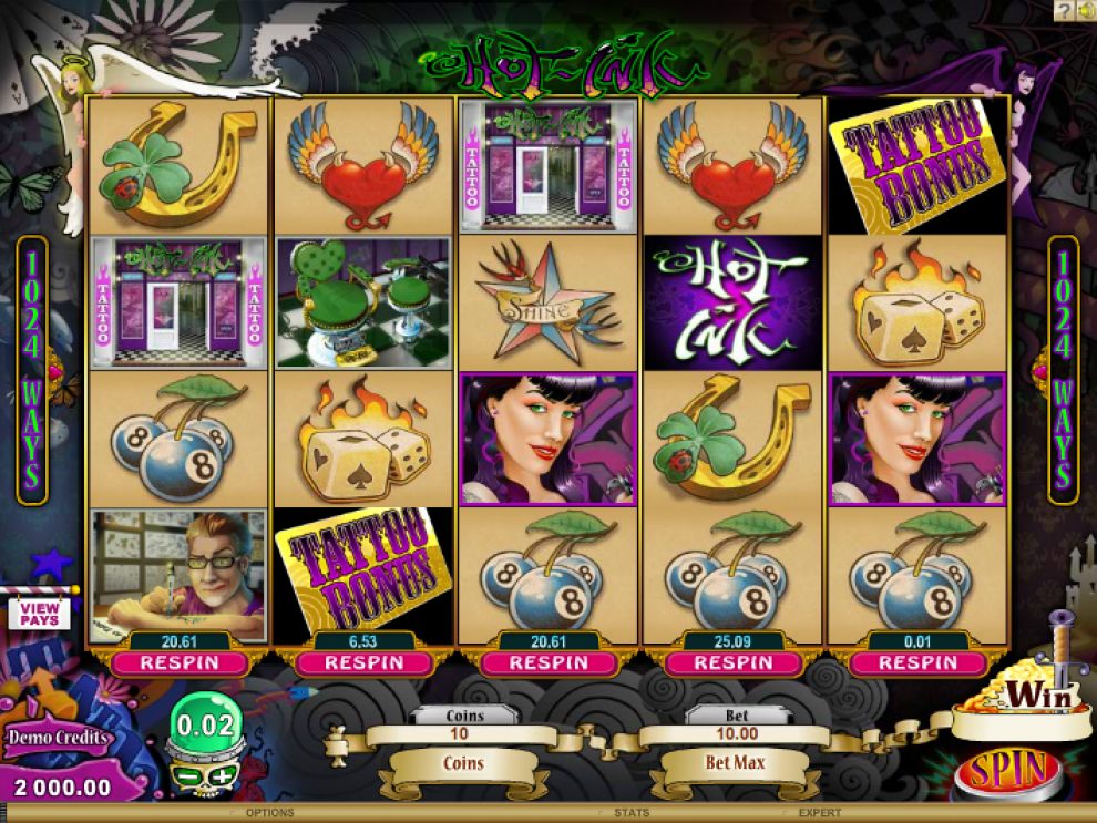 Microgaming Hot Ink Slot Gameplay