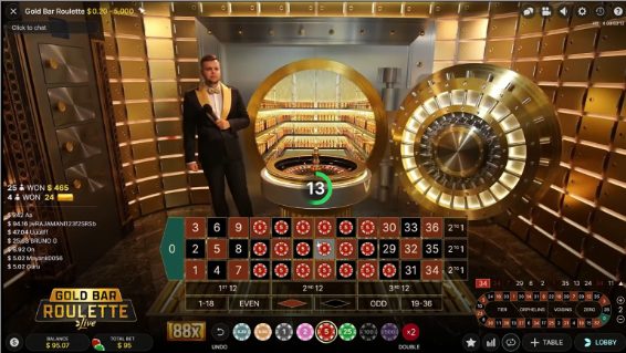 Gold Bar Roulette by Evolution Gaming