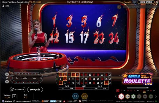 Mega Fire Blaze Roulette Live by Playtech