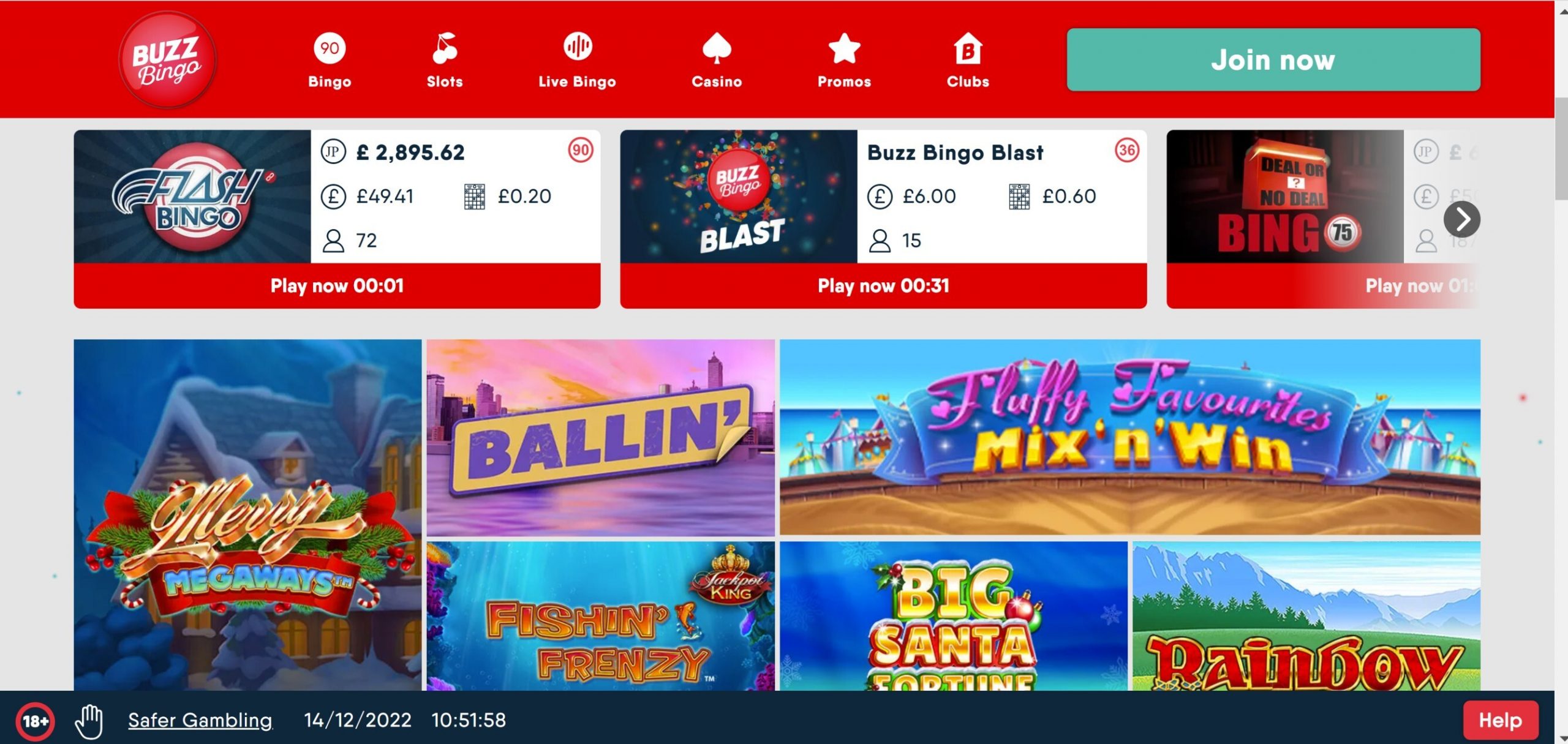 buzz bingo games screenshot