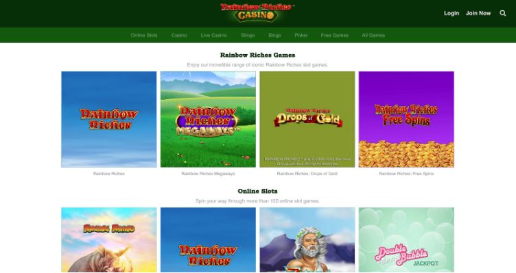 Rainbow Riches Casino Games Library