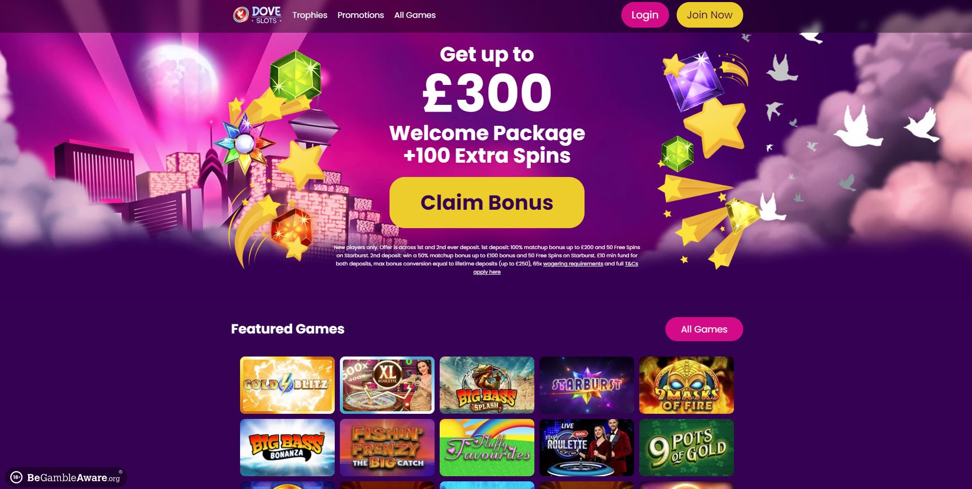 dove slots casino site screenshot