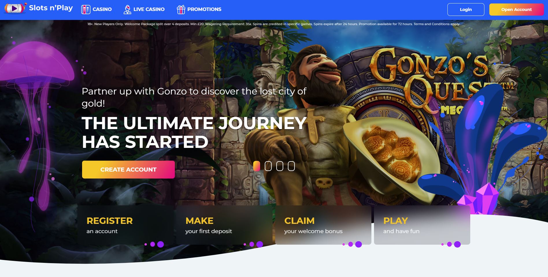 Slots n'Play Casino Landing Page