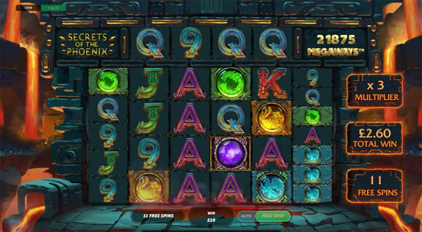 Secrets of the Phoenix Megaways Slot Gameplay